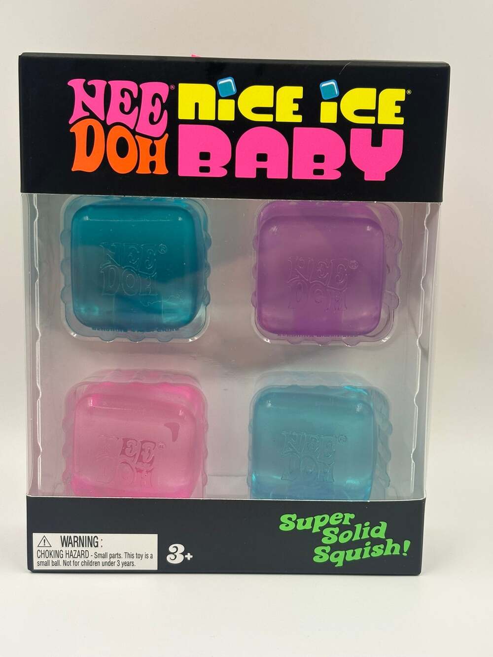 NeeDoh Nice Ice Baby 4 Pack Mini Ice Cube Squishy Fidget Toys Schylling NEW